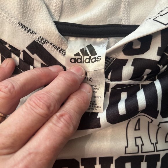 Adidas Youth Logo Pullover White and Black Hoodie Youth Sz M 10/12 - Picture 5 of 8
